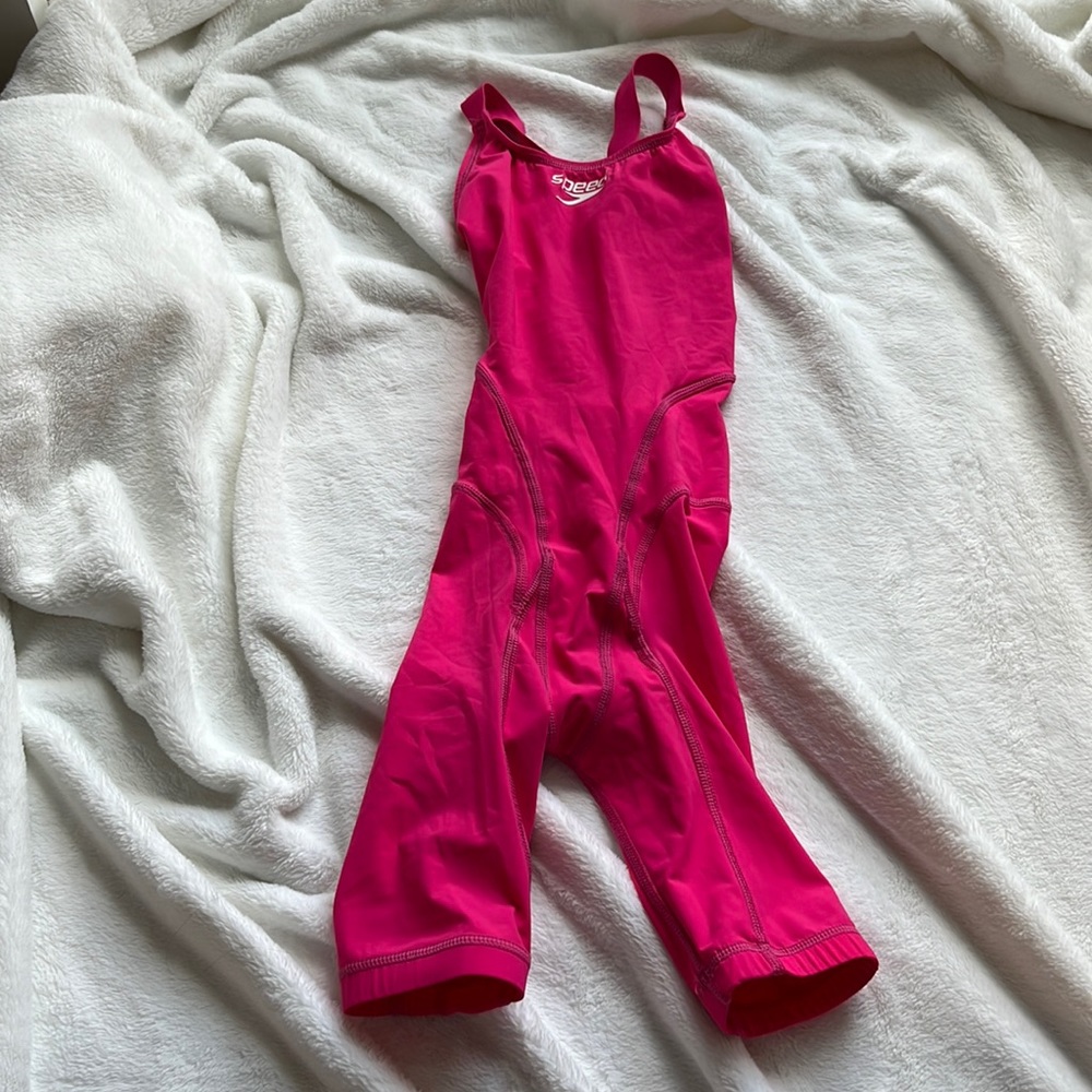Speedo tech suit/knee skin pink and neon green